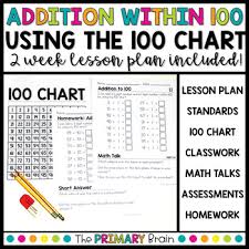 Addition Within 100 Using The 100 Chart Common Core Aligned