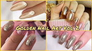 trending golden nail extensions for