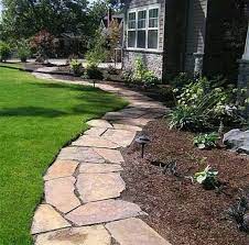 Flagstone Pathway For Flowerbed Edging