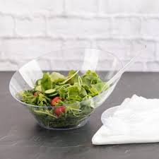 Clear Angled Plastic Serving Bowls