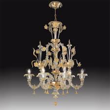 Rezzonico 6 Lights Chandelier In Murano Glass Muranonet Online Store