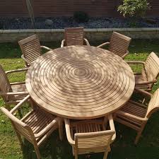 teak garden furniture round table with