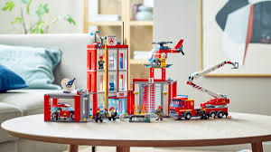resized lego city fire station sets