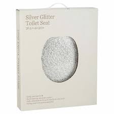 Silver Glitter Toilet Seat Bathroom