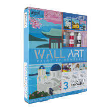 Paint By Numbers Wall Art Kit 3 Pack