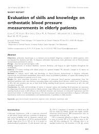 Pdf Evaluation Of Skills And Knowledge On Orthostatic Blood