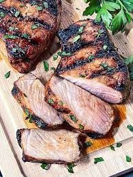 juicy grilled pork chops with brown