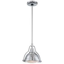 This elegant and sleek luminaire will perfectly enhance your home interior and provide a noticeable accent to any space. Home Decorators Collection Karnes 1 Light Brushed Nickel Mini Pendant With Shade And Clear Ribbed Glass 17231 The Home Depot