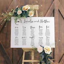 Personalised Initial Seating Plan Wedding Sign White
