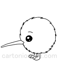 kawaii kiwi bird coloring page for kids