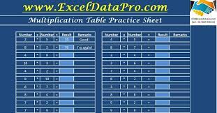 practice sheet excel template