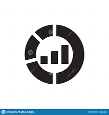 Pie Chart Black Icon On White Background Vector