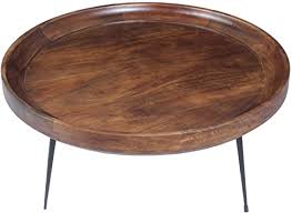 For coffee tables we produce smaller metal legs. Amazon Com The Urban Port Round Mango Wood Coffee Table With Splayed Metal Legs Brown And Black Furniture Decor