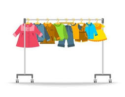 Download clothes rack images and photos. Kids Clothes On Hanger Rack Flat Style Vector Illustration Kids Clothing Rack Kids Outfits Storing Kids Clothes