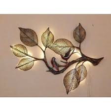Iron Led Light Leaf Wall Hanging For