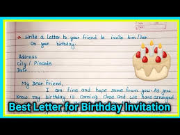 birthday invitation letter