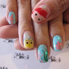 Little Mermaid Tsum Tsum Nails Mermaid Nail Art Little