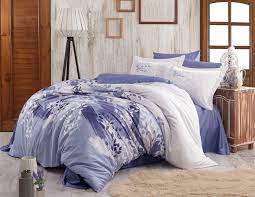 Bedding Set In Dark Blue And White