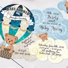 Teddy Bear Baby Shower Invitations Set