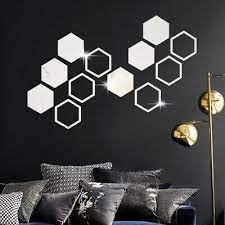12pc Hexagon Acrylic Mirror Wall