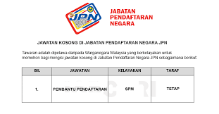Check spelling or type a new query. Jawatan Kosong Di Jabatan Pendaftaran Negara Jpn Jobcari Com Jawatan Kosong Terkini