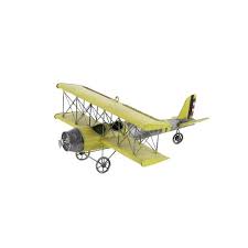 Litton Lane Metal Yellow Airplane Wall