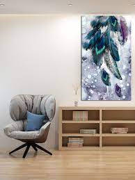 1 pc wall painting feather pattern