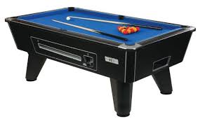 black ash coin operated pool table