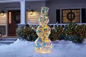 Home accents holiday 84 in. The Home Depot Is Selling A Gorgeous Iridescent Snowman Popsugar Home