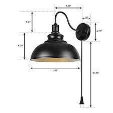 gooseneck wall lamp black industrial