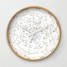 Star Chart Of The Northern Hemisphere White Wall Clock By Chicokids