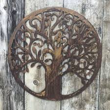 Rusted Rustic Tree Of Life Sign Rusty