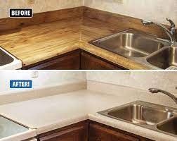Would like to fix or replace. Chipped Worn Laminate Countertops We Can Fix That Rather Than Tearing Out Your Dated And Damaged Countertop Refinish Countertops Diy Countertops Countertops
