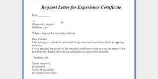 request letter for experience