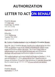 As an example, an authorization letter to act on behalf must contain all the information about the transaction where you are permitting someone aside from the discussion that you can refer to in this post, you can also browse through a selection of downloadable examples that will allow you to have. Sample Authorization Letter To Act On Behalf Lettering Rental Agreement Templates Contract Template