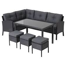Black Orlando Outdoor Corner Sofa