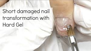 gel nail extension on short damaged