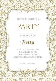 Gold Ornaments Printable Party Invitation Template Free