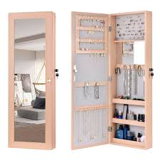 Mirror Jewelry Cabinet Armoire Lockable