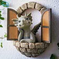 fityle resin garden dragon statues