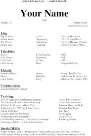 Acting Resume Template Actors Resume Format Actor Resume Format
