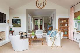 Cottage Style Sunken Living Room Design