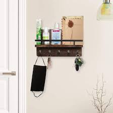 42 old, rustic, giant wheel hat rack; Galxre Mail And Key Holder Organizer Wall Mounted Rustic Wood Hanging Mail Sorter With 5 Key Hooks Wayfair