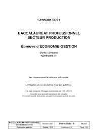 BAC PRO 2021 Eco Gestion | PDF | Intérim (travail) | Sociétés