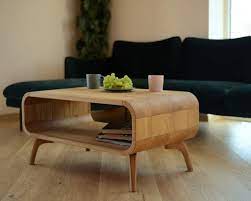 Coffee Table In Solid Wood Mid Century