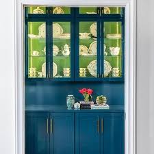 Green Glass Front Cabinets Design Ideas