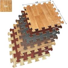 sorbus interlocking floor mat pine wood print 16 pieces 12x12