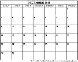 December Calendar 2018 Pdf Free Printable Calendar Blank