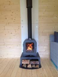 Wood Stove In Log Cabin Or Summerhouse