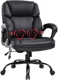 Typically featuring casters and wheels that can rotate in all directions, executive big and tall chairs add an impressive statement to any space. Amazon Com Big And Tall Office Chair 400lbs Wide Seat Ergonomic Desk Chair Massage Computer Chair With Lumbar Support Armrest Swivel Rolling Executive Pu Leather Adjustable Task Chair For Adults Women Black Furniture